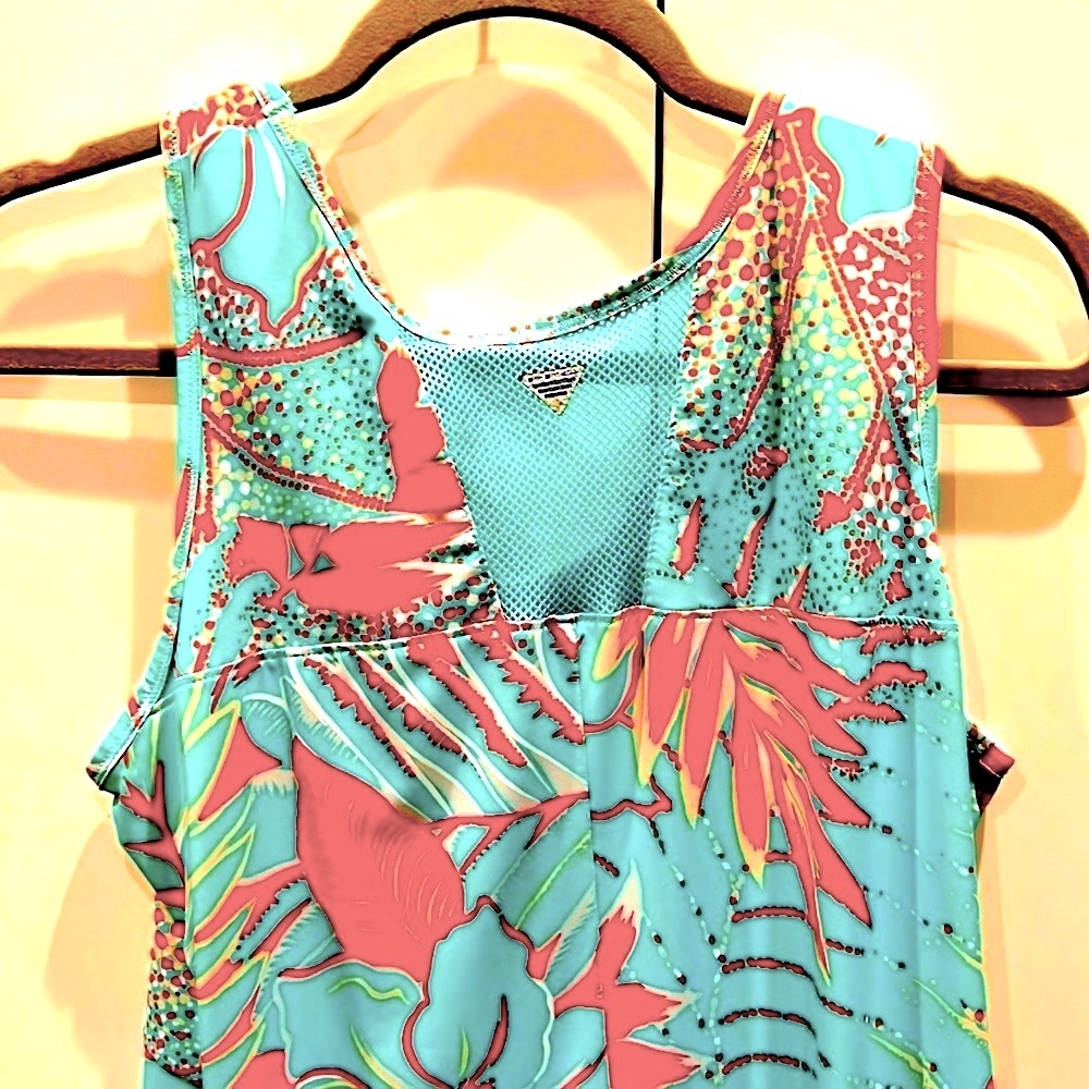 Columbia size large orange and light blue dress